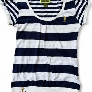 U.S. Polo Assn. Blue and White Short Sleeve Tees with Good Enblem